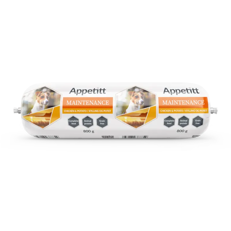 Appetitt Hundepølse Maintenance Kylling 800g 
